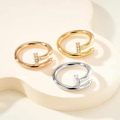[ElanLuxe Jewelry]JUSTE RING 2.6MM HALF DIAMOND