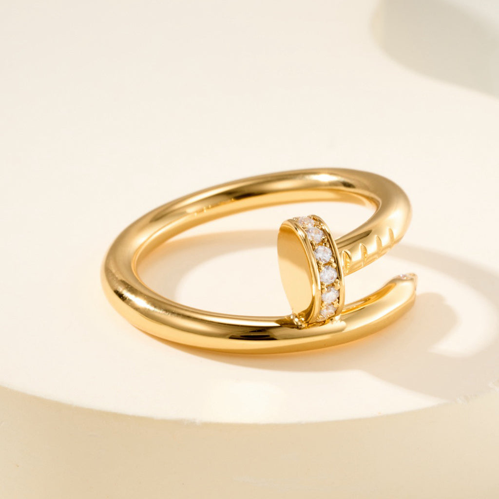 [ElanLuxe Jewelry]JUSTE RING 2.6MM HALF DIAMOND