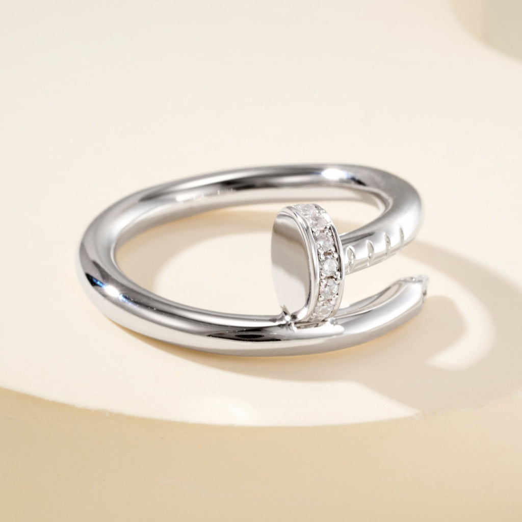 [ElanLuxe Jewelry]JUSTE RING 2.6MM HALF DIAMOND