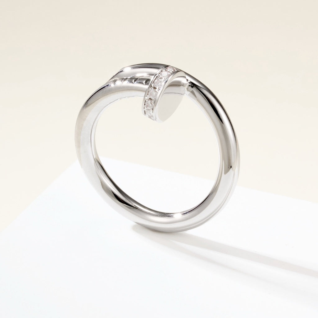 [ElanLuxe Jewelry]JUSTE RING 2.6MM HALF DIAMOND