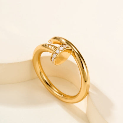 [ElanLuxe Jewelry]JUSTE RING 2.6MM HALF DIAMOND