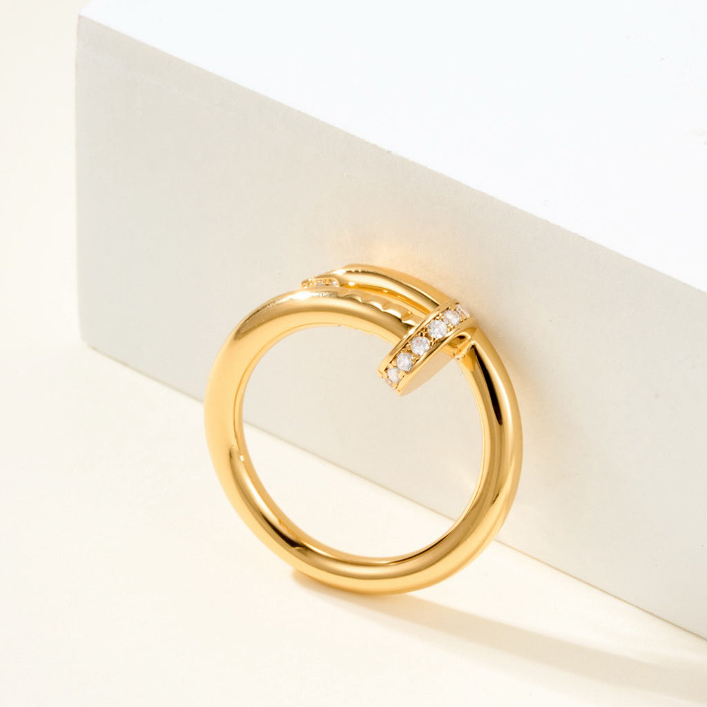 [ElanLuxe Jewelry]JUSTE RING 2.6MM HALF DIAMOND