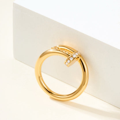 [ElanLuxe Jewelry]JUSTE RING 2.6MM HALF DIAMOND