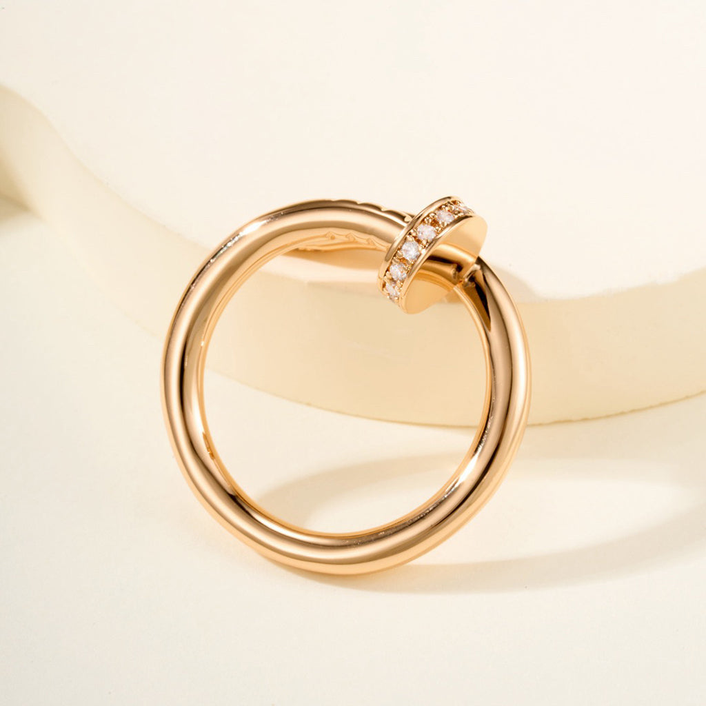 [ElanLuxe Jewelry]JUSTE RING 2.6MM HALF DIAMOND