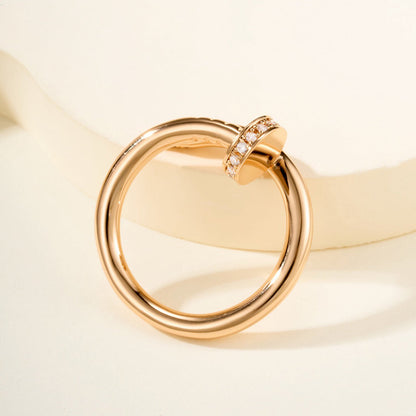 [ElanLuxe Jewelry]JUSTE RING 2.6MM HALF DIAMOND