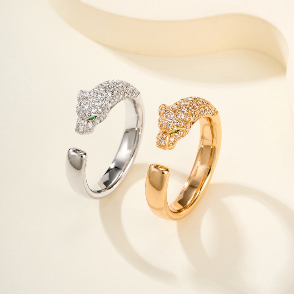 [ElanLuxe Jewelry]PANTHERE HALF DIAMOND SMALL RING