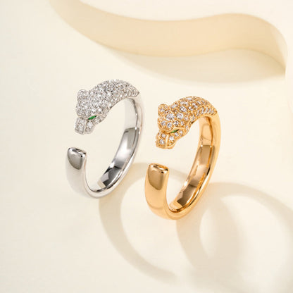 [ElanLuxe Jewelry]PANTHERE HALF DIAMOND SMALL RING