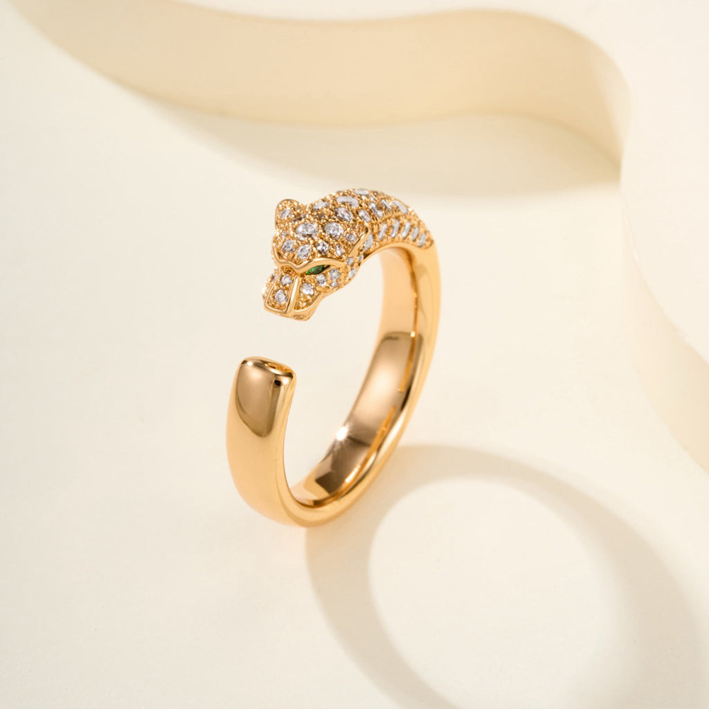 [ElanLuxe Jewelry]PANTHERE HALF DIAMOND SMALL RING