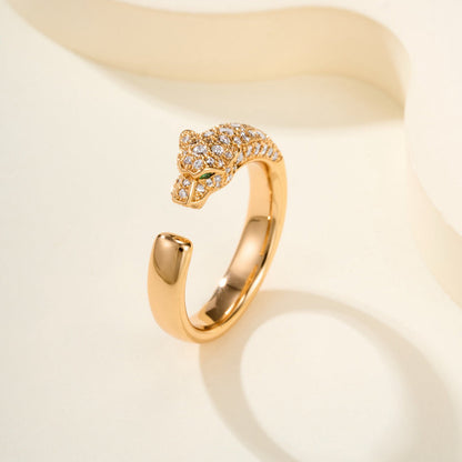 [ElanLuxe Jewelry]PANTHERE HALF DIAMOND SMALL RING