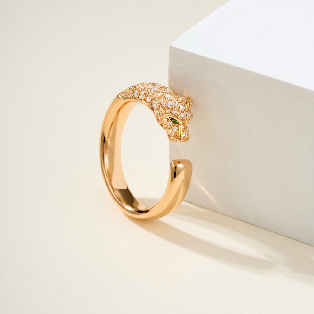 [ElanLuxe Jewelry]PANTHERE HALF DIAMOND SMALL RING