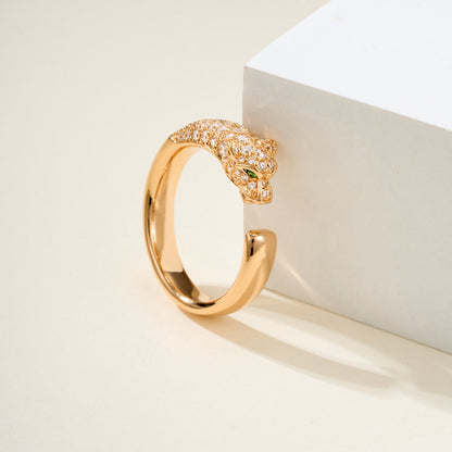 [ElanLuxe Jewelry]PANTHERE HALF DIAMOND SMALL RING