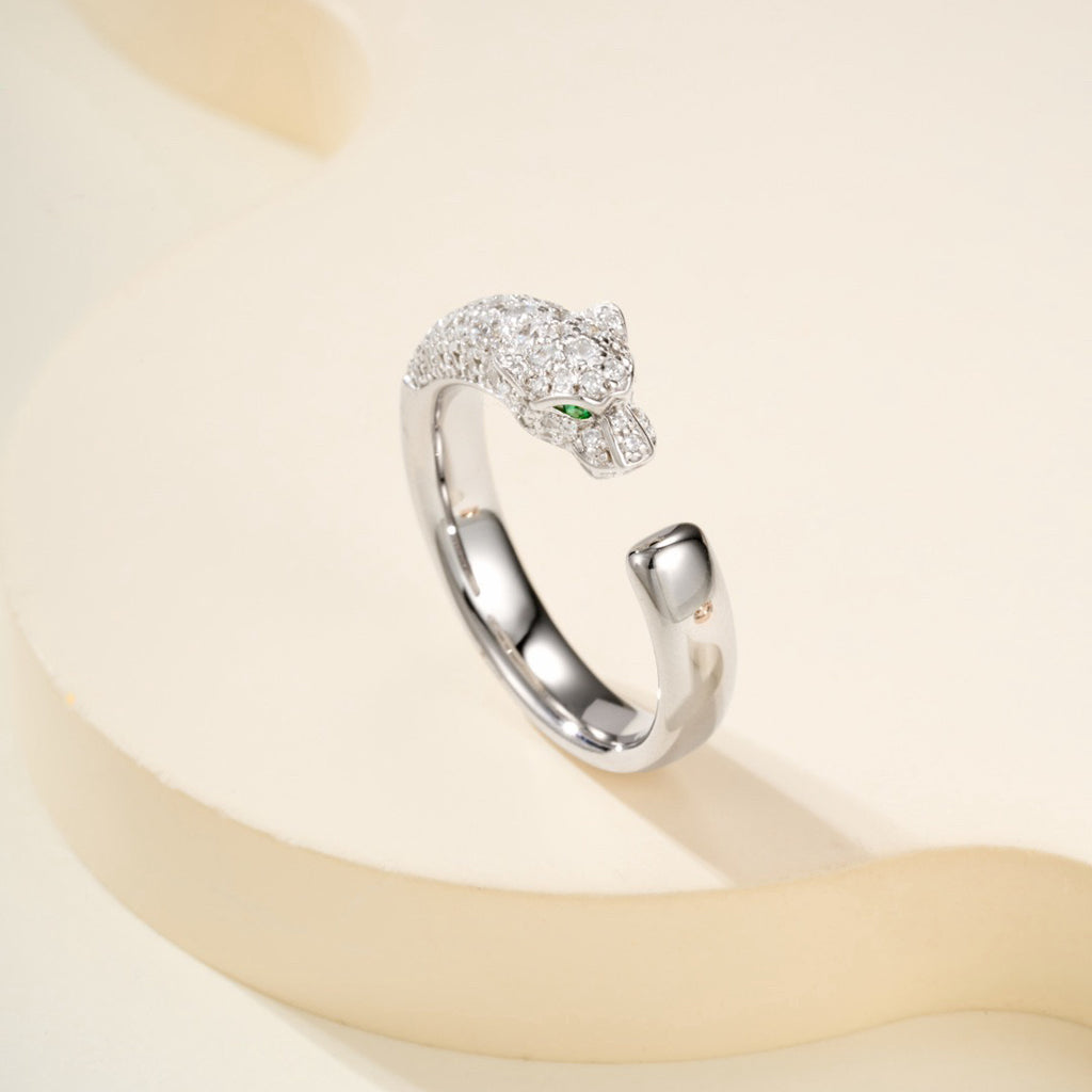 [ElanLuxe Jewelry]PANTHERE HALF DIAMOND SMALL RING