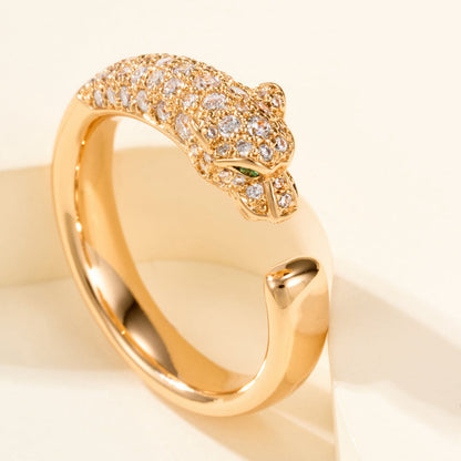 [ElanLuxe Jewelry]PANTHERE HALF DIAMOND SMALL RING
