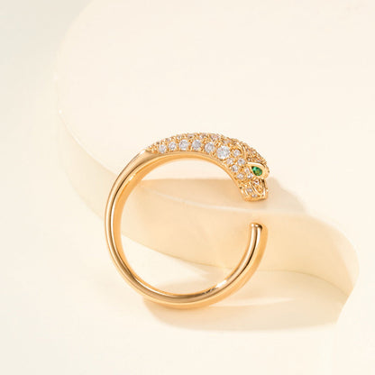 [ElanLuxe Jewelry]PANTHERE HALF DIAMOND SMALL RING