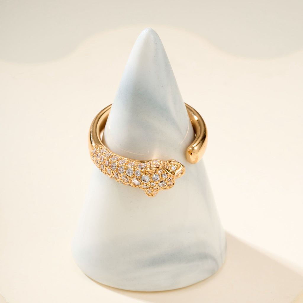 [ElanLuxe Jewelry]PANTHERE HALF DIAMOND SMALL RING