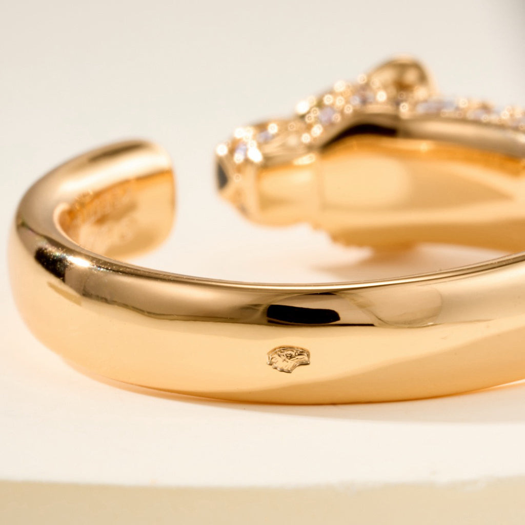 [ElanLuxe Jewelry]PANTHERE HALF DIAMOND SMALL RING