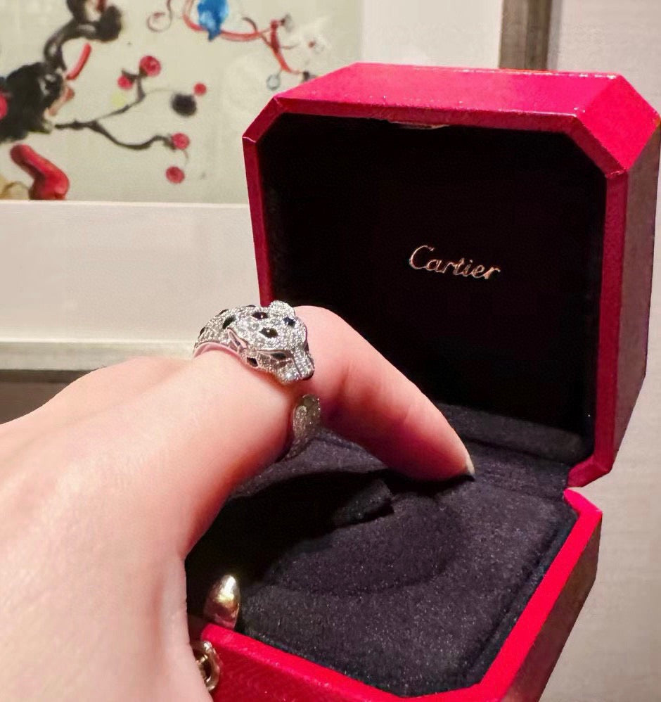 [ElanLuxe Jewelry]PANTHERE SPOTTED FULL DIAMOND MEDIUM RING