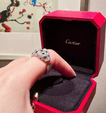 [ElanLuxe Jewelry]PANTHERE SPOTTED FULL DIAMOND MEDIUM RING