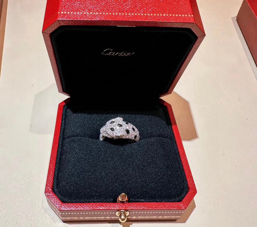 [ElanLuxe Jewelry]PANTHERE SPOTTED FULL DIAMOND MEDIUM RING