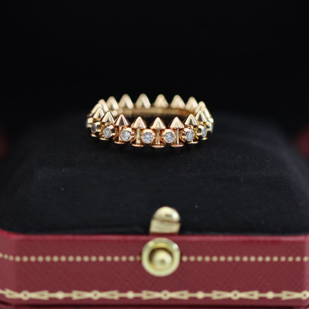 [ElanLuxe Jewelry]CLASH 6.8MM DIAMOND MEDIUM RING