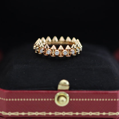 [ElanLuxe Jewelry]CLASH 6.8MM DIAMOND MEDIUM RING