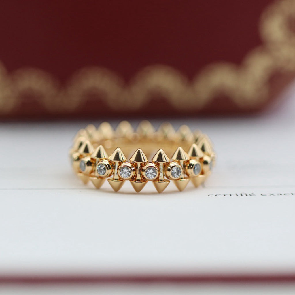 [ElanLuxe Jewelry]CLASH 6.8MM DIAMOND MEDIUM RING