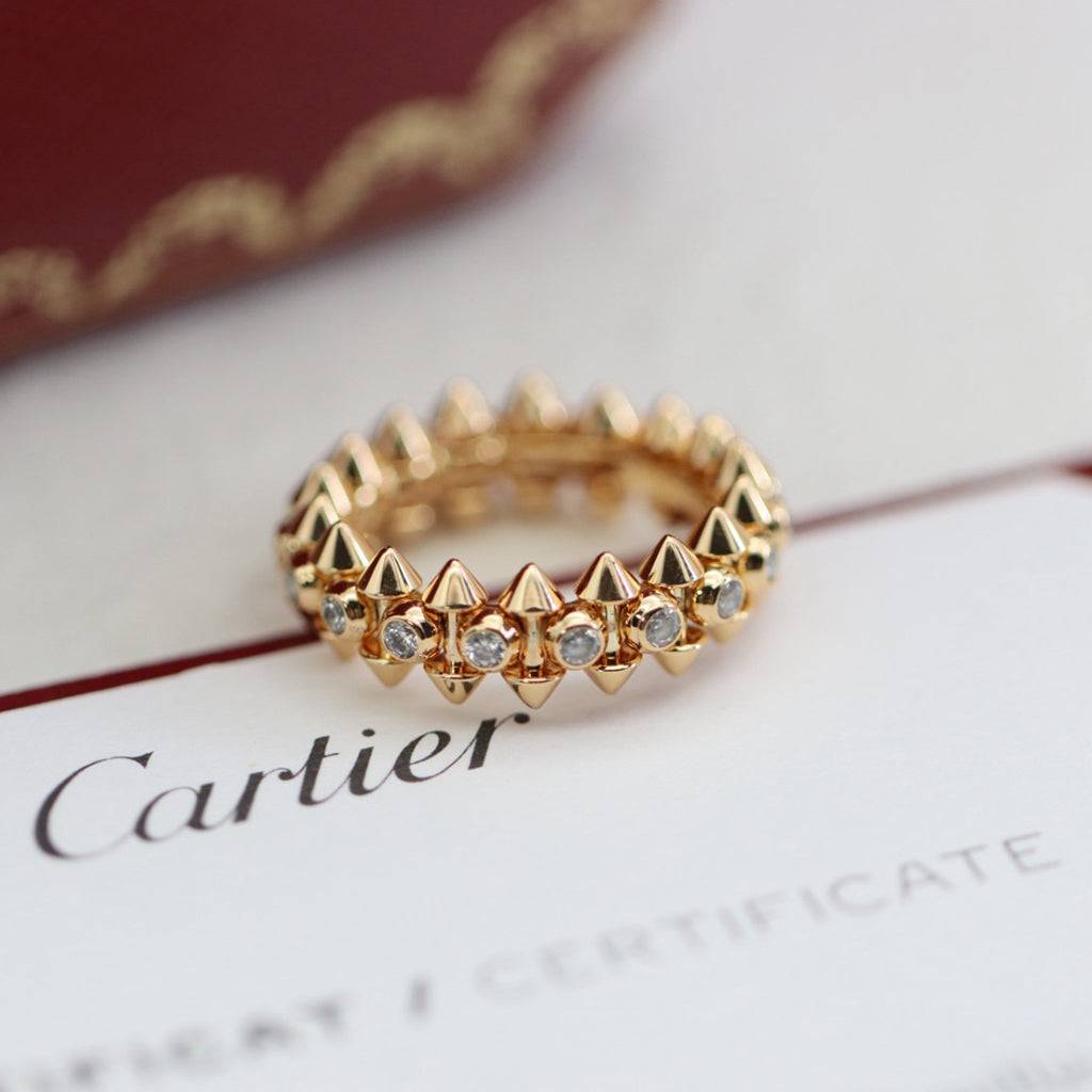 [ElanLuxe Jewelry]CLASH 6.8MM DIAMOND MEDIUM RING