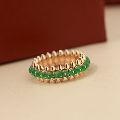 [ElanLuxe Jewelry]CLASH 7.9MM AGATE CHALCEDONY RING