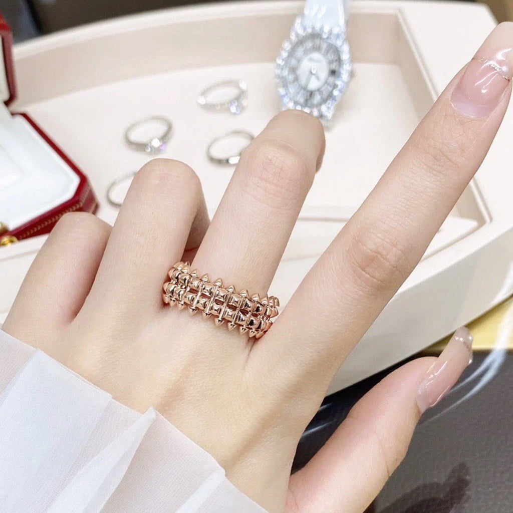 [ElanLuxe Jewelry]CLASH 9.2MM DOUBLE ROW RING