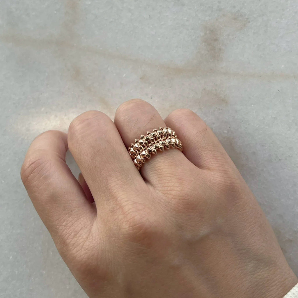 [ElanLuxe Jewelry]CLASH 9.2MM DOUBLE ROW RING