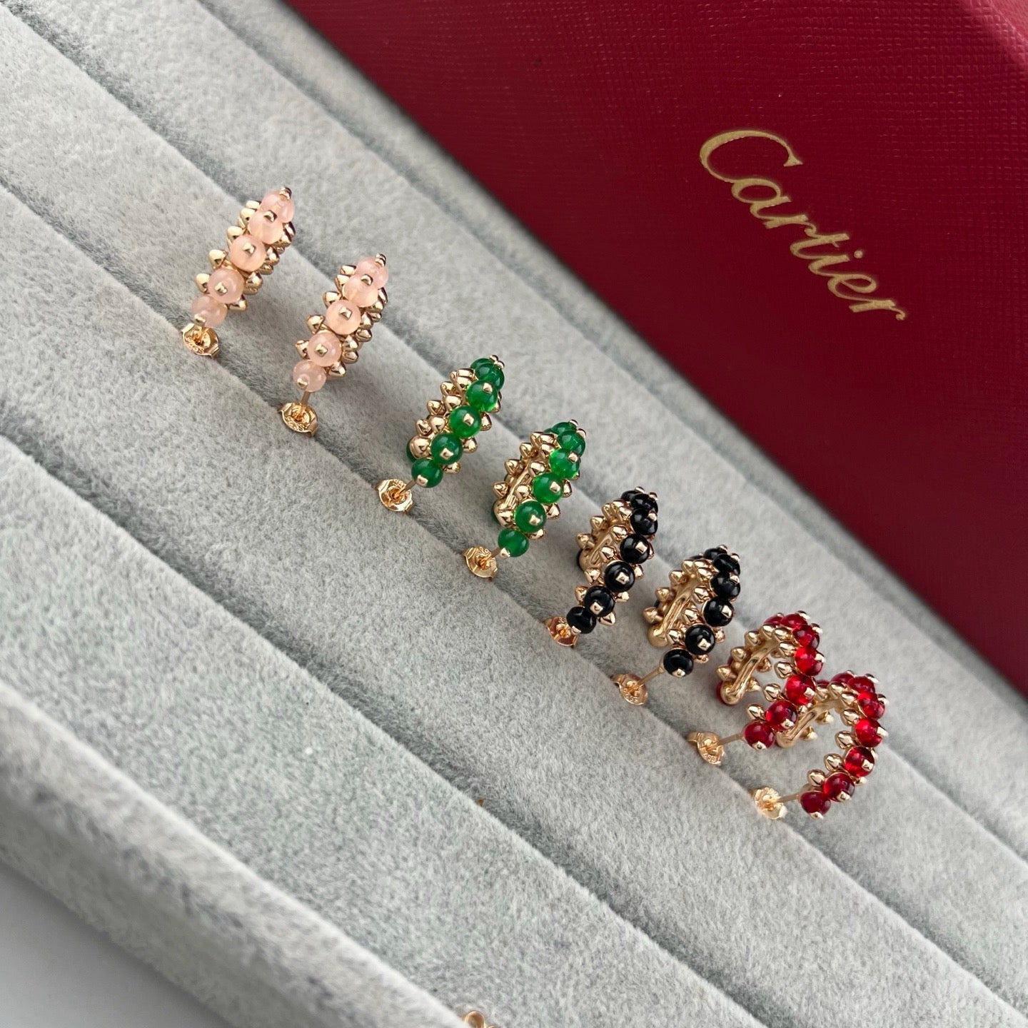 [ElanLuxe Jewelry]CLASH 7.9MM AGATE CHALCEDONY EARRINGS