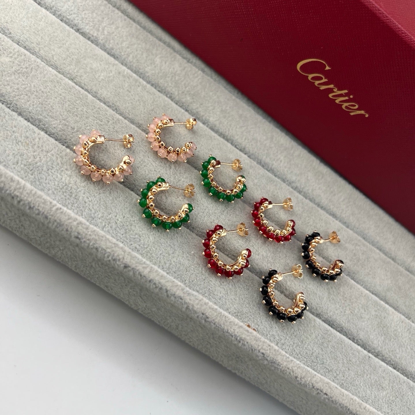 [ElanLuxe Jewelry]CLASH 7.9MM AGATE CHALCEDONY EARRINGS