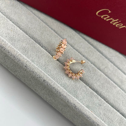 [ElanLuxe Jewelry]CLASH 7.9MM AGATE CHALCEDONY EARRINGS