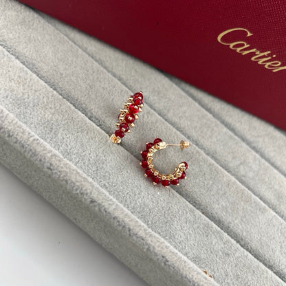 [ElanLuxe Jewelry]CLASH 7.9MM AGATE CHALCEDONY EARRINGS