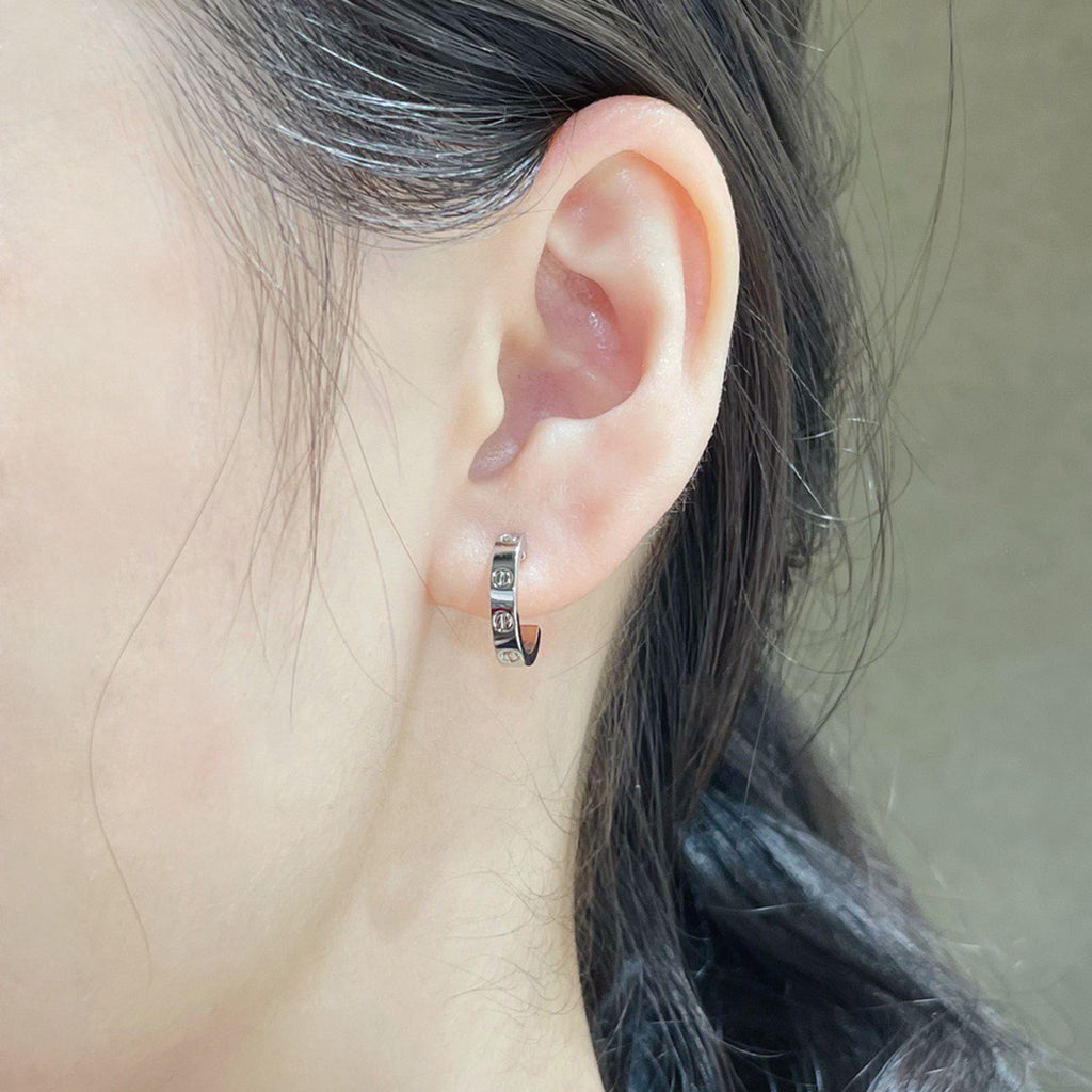 [ElanLuxe Jewelry]LOVE EARRINGS 2.65 MM NO DIAMOND SMALL