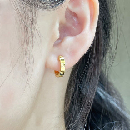 [ElanLuxe Jewelry]LOVE EARRINGS 2.65 MM NO DIAMOND SMALL