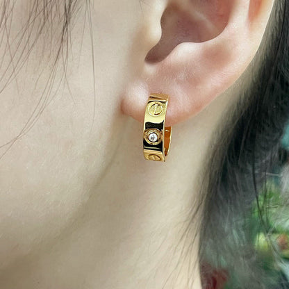 [ElanLuxe Jewelry]LOVE EARRINGS 5.7MM 2 DIAMONDS