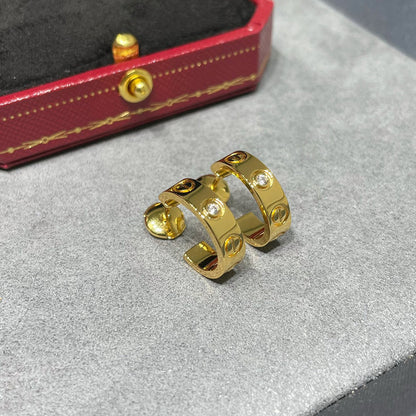 [ElanLuxe Jewelry]LOVE EARRINGS 5.7MM 2 DIAMONDS