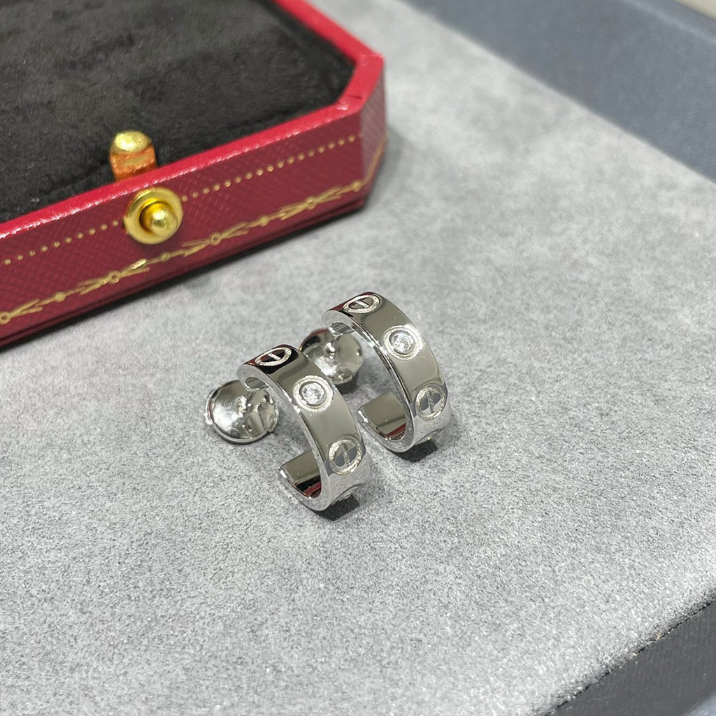 [ElanLuxe Jewelry]LOVE EARRINGS 5.7MM 2 DIAMONDS
