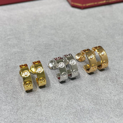 [ElanLuxe Jewelry]LOVE EARRINGS 5.7MM 2 DIAMONDS
