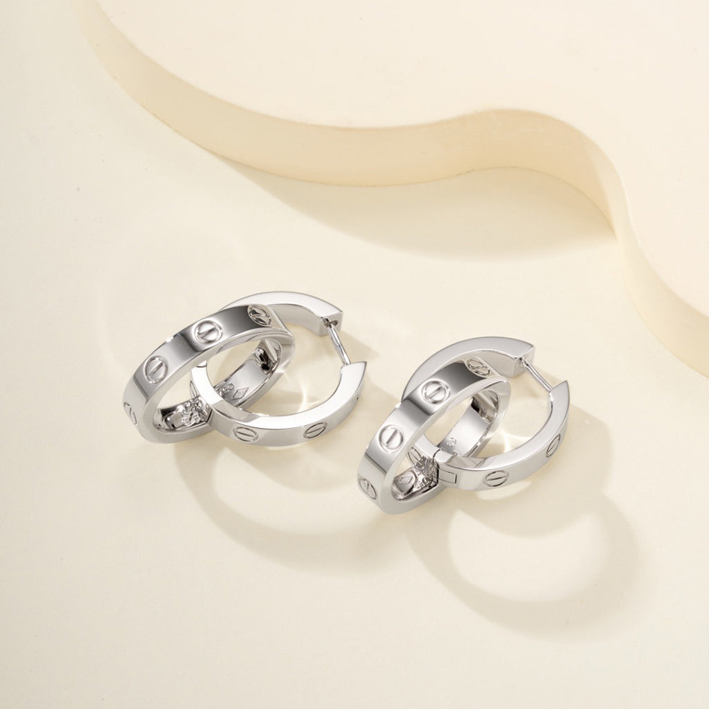 [ElanLuxe Jewelry]LOVE 3.3MM DANGLE EARRINGS