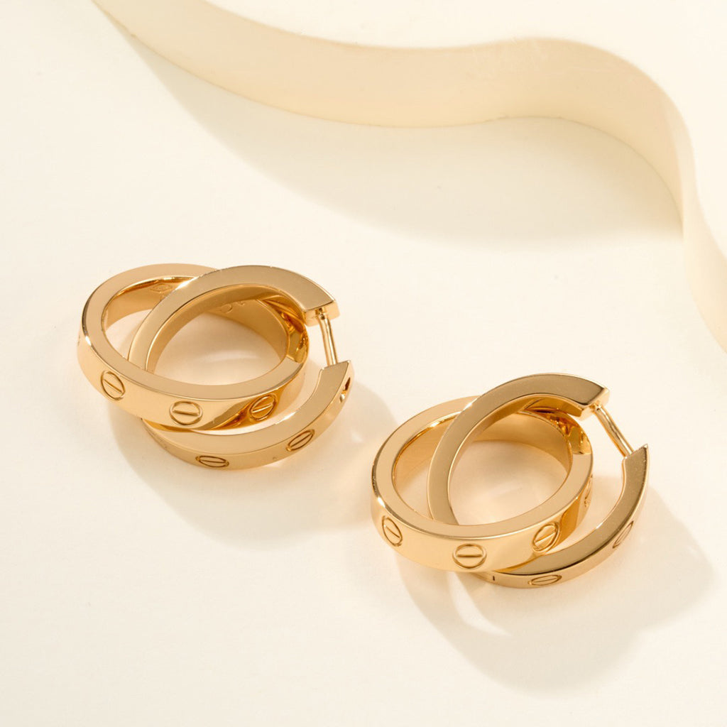 [ElanLuxe Jewelry]LOVE 3.3MM DANGLE EARRINGS