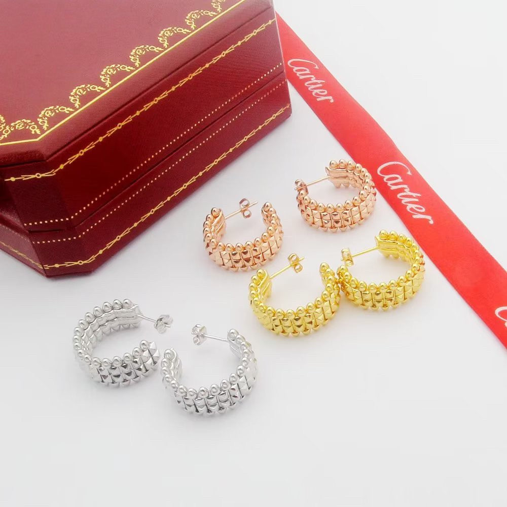 [ElanLuxe Jewelry]CLASH 9.2MM DOUBLE ROW EARRINGS