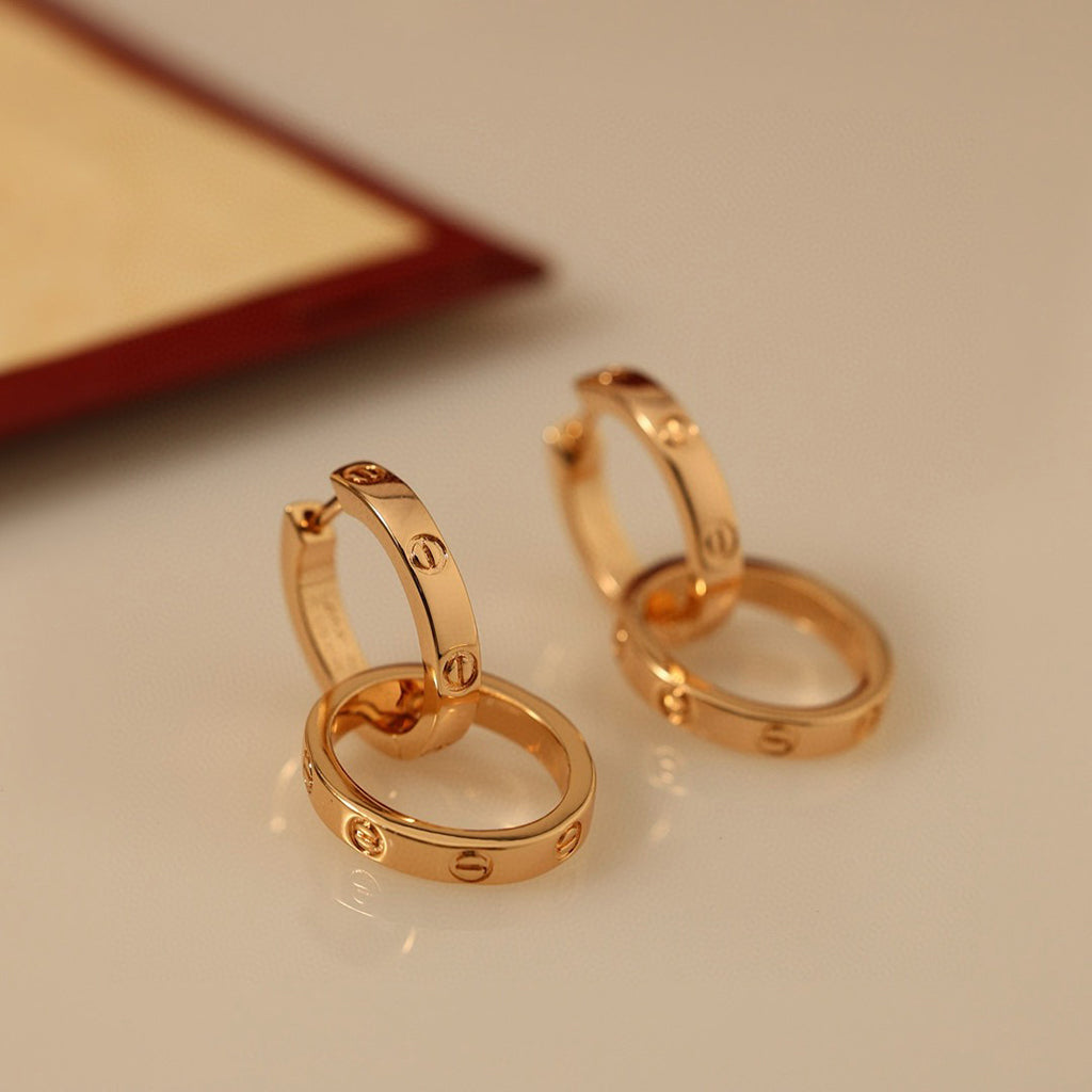 [ElanLuxe Jewelry]LOVE 3.3MM DANGLE EARRINGS