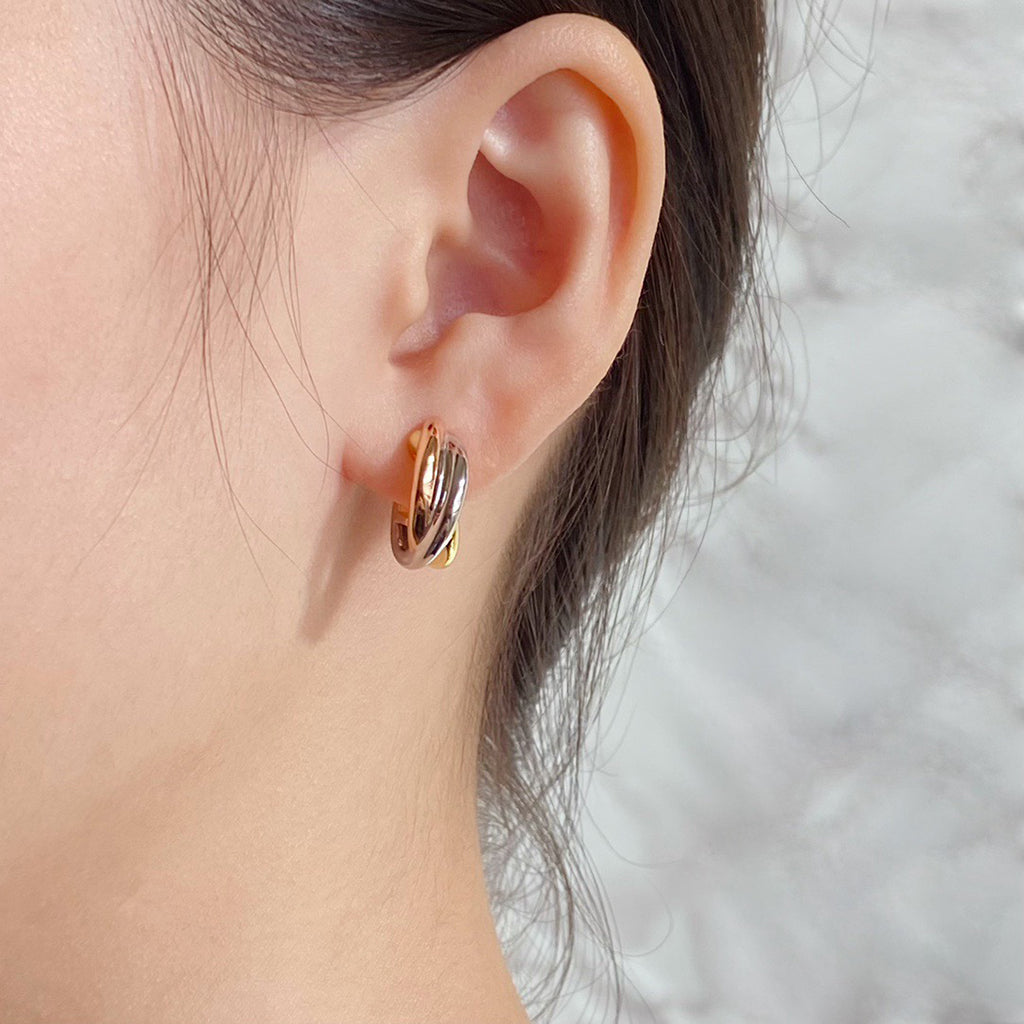 [ElanLuxe Jewelry]TRINITY ON DIAMOND CLASSIC EARRINGS