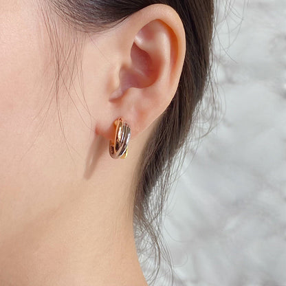 [ElanLuxe Jewelry]TRINITY ON DIAMOND CLASSIC EARRINGS