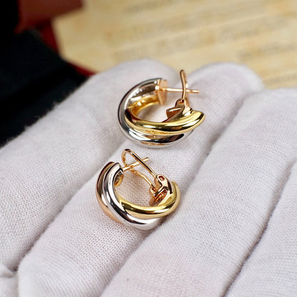 [ElanLuxe Jewelry]TRINITY ON DIAMOND CLASSIC EARRINGS
