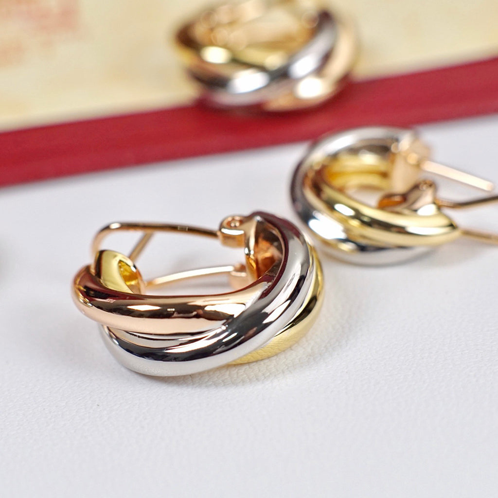 [ElanLuxe Jewelry]TRINITY ON DIAMOND CLASSIC EARRINGS