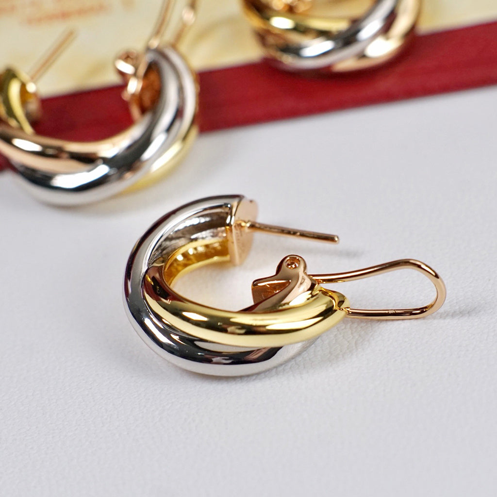 [ElanLuxe Jewelry]TRINITY ON DIAMOND CLASSIC EARRINGS