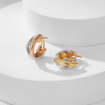 [ElanLuxe Jewelry]TRINITY ON DIAMOND CLASSIC EARRINGS